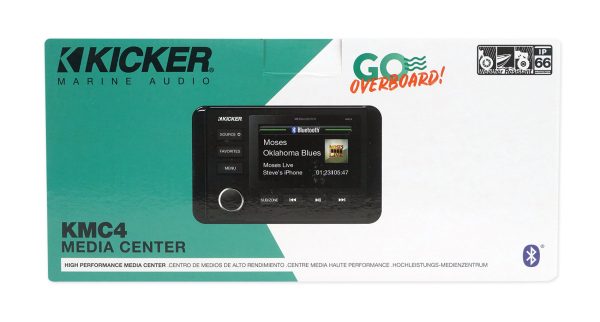 KICKER KMC4 2-Zone Marine Digital Media Bluetooth Receiver+(4) JBL 6.5  Speakers Fashion