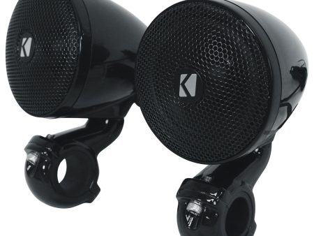 2) Kicker 47PSMB32 3  100w PSM Motorcycle ATV Handlebar Speakers in Black PSMB32 Fashion