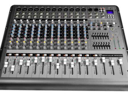 Rockville RPM1470 14 Channel 6000w Actived Mixer w  USB  Effects 14 XDR2 Mic Pres Discount