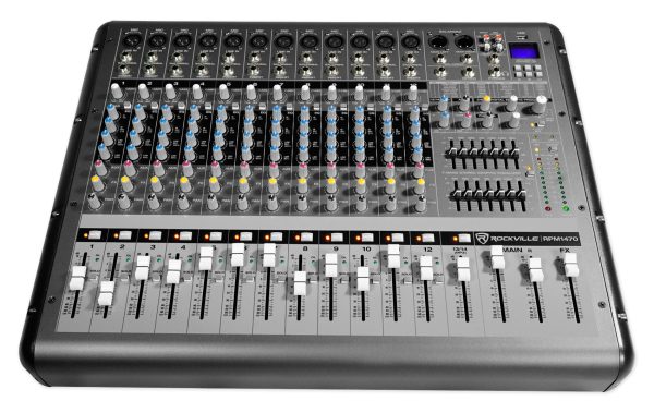 Rockville RPM1470 14 Channel 6000w Actived Mixer w  USB  Effects 14 XDR2 Mic Pres Discount