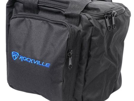 Rockville RLB90 Universal Travel Bag Fits 2x Par Lights+Controller+Cables With Padding, External Compartments, and Padded Handles on Sale