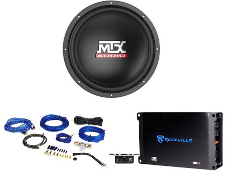 MTX Terminator TN12-02 12” 400w 2 Ohm Car Audio Subwoofer+Mono Amplifier+Amp Kit Online Hot Sale