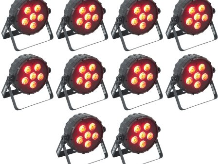 (10) Chauvet DJ SLIMPAR T6 BT RGB LED DMX Wash Par Up-Light w Bluetooth Online Hot Sale