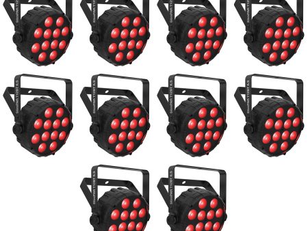 (10) Chauvet DJ SLIMPAR T12 BT ILS Wireless Par Wash Up-Lights w  Bluetooth Discount