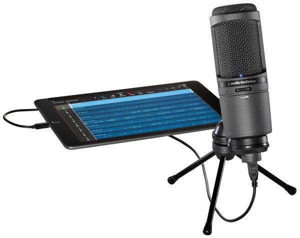 Audio Technica AT2020USBi Condenser USB Recording Microphone+(2) Monitors+Stands on Sale