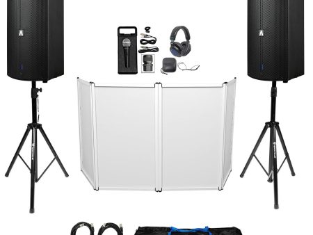 DJ Package w Avante Audio A15X 15  Speakers+Stands+Microphone+Headphones+Facade For Discount