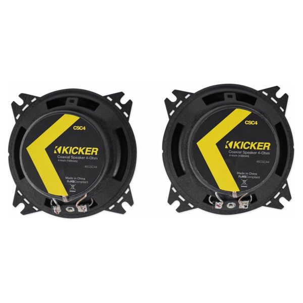 Pair KICKER 46CSC44 4  300 Watt 4-Ohm 2-Way Car Audio Coaxial Speakers CSC44 For Discount