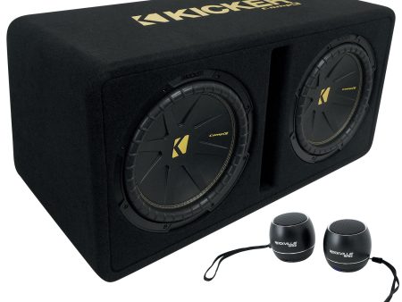 Kicker 50DCWC122 CompC Dual 12  Subwoofers in Vented Sub Enclosure+Home Speakers Discount