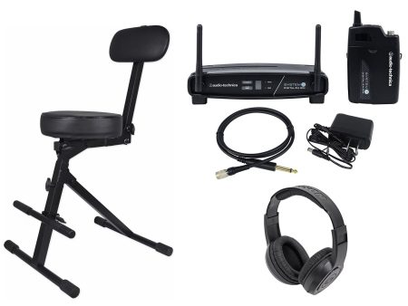 Audio Technica ATW-1101 G Wireless Instrument System 10+Throne+Samson Headphones Sale