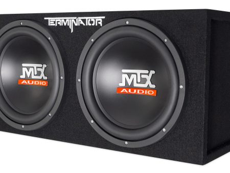 MTX Terminator TNE212DV 1000 Watt RMS Dual 12” Subwoofers Subs + Vented Sub Box For Cheap