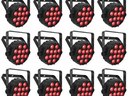 (12) Chauvet DJ SLIMPAR T12 BT ILS Wireless Par Wash Up-Lights w  Bluetooth For Discount