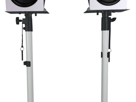 (2) Rockville APM6W 6.5  350w Powered Studio Monitors+White Adjustable Stands Online Sale