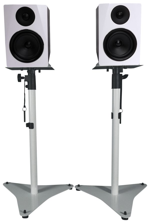 (2) Rockville APM6W 6.5  350w Powered Studio Monitors+White Adjustable Stands Online Sale