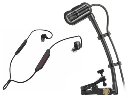 Audio Technica ATM350U Condenser Clip-On Instrument Microphone+Fender Earbuds Supply