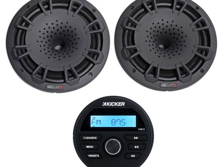 Kicker 46KMC2 Marine Bluetooth USB Gauge Receiver+(2) MB Quart 8  Speakers Online now