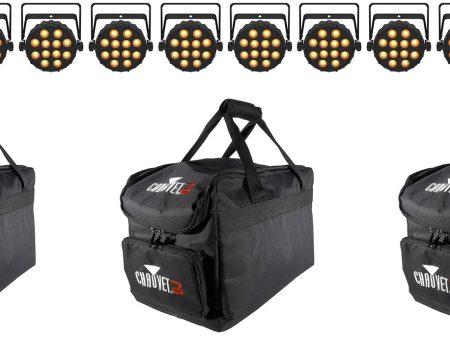 (12) Chauvet DJ SLIMPAR Q12 BT ILS Wireless Par Wash Up-Lights w  Bluetooth+Bags For Discount