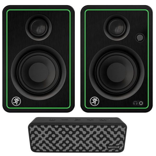 (2) Mackie CR3-X 3  50w Creative Reference Studio Monitors + Bluetooth Speaker Sale