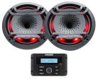 Kicker 46KMC3 Marine Bluetooth USB Gauge Receiver+(2) Hifonics 8  Speakers Cheap