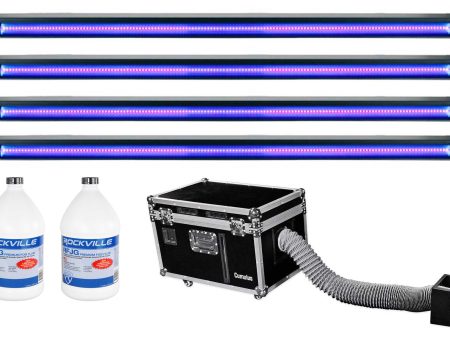 Chauvet DJ CUMULUS Fog Machine DMX Fogger+Case+Fluid+(4) 48  Black Light Strips Online