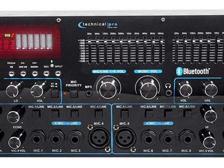 Technical Pro MM3000 Powered Bluetooth Microphone Mixer Amplifier Amp SD, USB on Sale