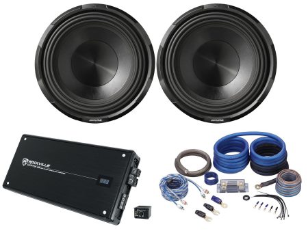 (2) ALPINE X-W10D4 10  900w RMS Car Audio Subwoofers+Mono Amplifier+Amp Kit For Cheap