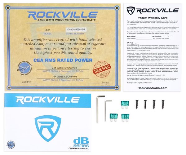 Rockville dB25 2800 Watt 700w RMS 2 Channel Car Amplifier+Memphis Audio Amp Kit Sale