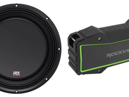 MTX 3510-04S 10  600 Watt Shallow Car Subwoofer Slim Sub SVC 4-ohm+Home Speaker Discount