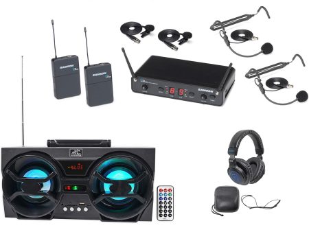 Samson Concert 288 Presentation Headset Lavalier Mic System+Headphones+Speaker Online Hot Sale