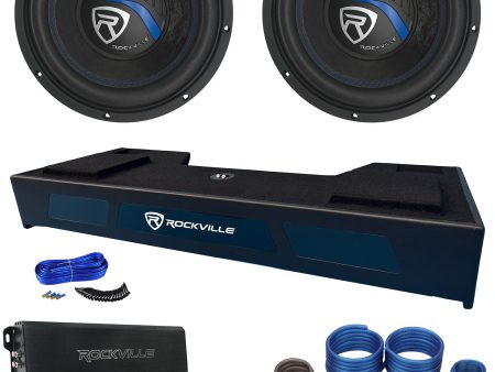 (2) Rockville 10  Subwoofers+Sub Box Enclosure+Amp For 2019+ Dodge Ram Crew Cab For Cheap