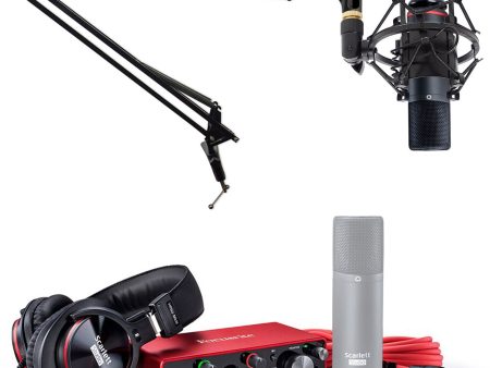 Focusrite 3 Gen Podcast Podcasting Kit w  2I2 Interface+Mic+Headphones+Boom Arm Hot on Sale