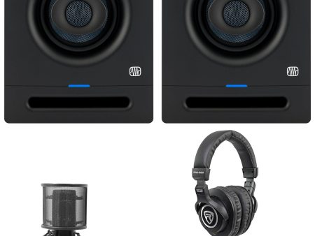 (2) Presonus Eris Pro 4 Powered 4  2-Way Studio Monitors Speakers+Headphones+Mic For Sale