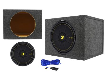 Kicker 44CWCD154 CompC 15  1200w Car Audio Subwoofer + Sealed Sub Box Enclosure Cheap