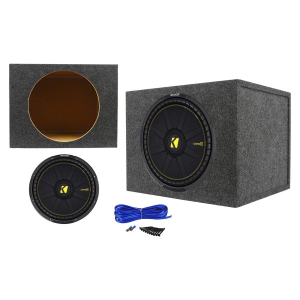 Kicker 44CWCD154 CompC 15  1200w Car Audio Subwoofer + Sealed Sub Box Enclosure Cheap