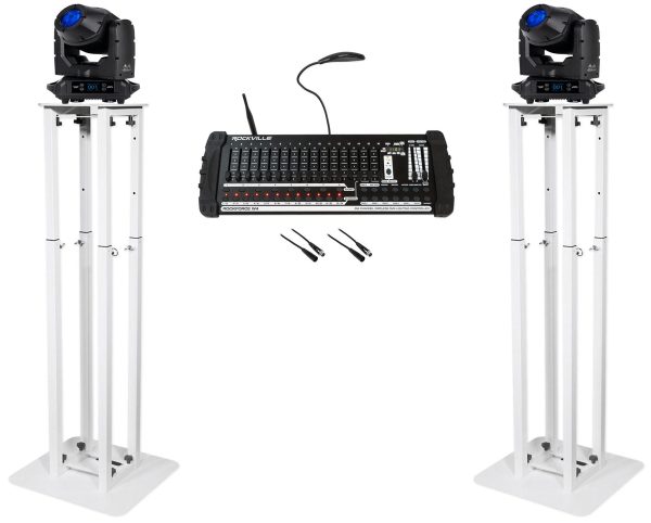 (2) American DJ HYDRO BEAM X1 LED Wireless DMX Moving Head Lights+Control+Stands Sale