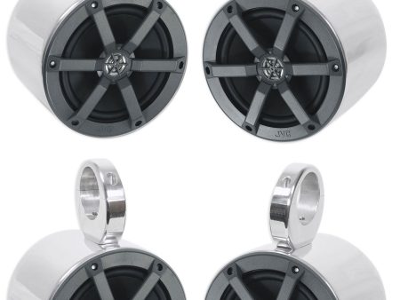 (4) JVC CS-MS620 6.5  50 Watts RMS Marine Silver Wakeboard Tower Boat Speakers For Discount