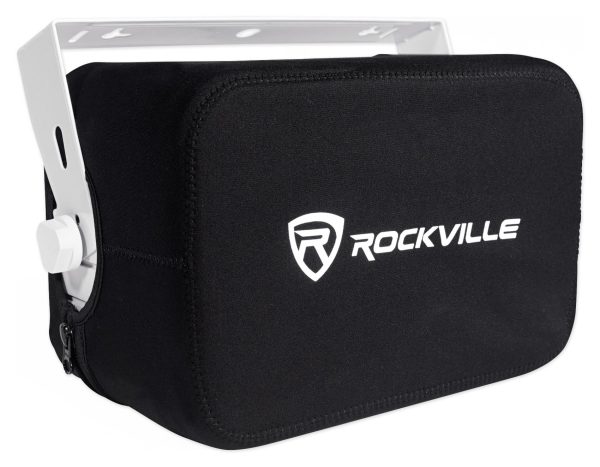 (4) Rockville HP65S-8 6.5  Black Marine Box Speakers+Swivel Brackets+Covers For Boats For Sale