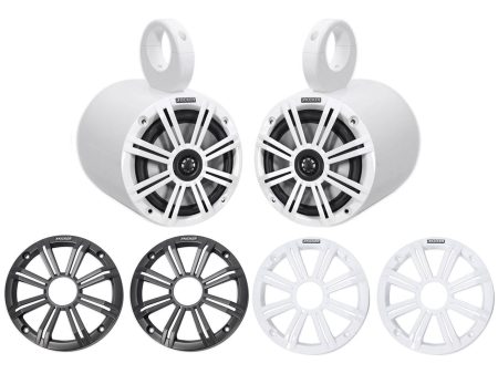 Pair KICKER 45KM654 6.5  390 Watt White Marine Wakeboard Tower Boat Speakers Online Hot Sale