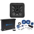 KICKER 45L7R124 12  1200w L7R Subwoofer Solo-Baric L7R124+Mono Amplifier+Wires Supply