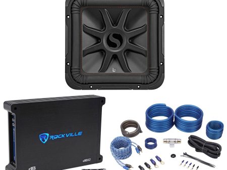 KICKER 45L7R124 12  1200w L7R Subwoofer Solo-Baric L7R124+Mono Amplifier+Wires Supply