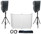 DJ Package w (2) Rockville DX12 500w RMS PA Speakers+Facade+Stands+Cables+Bag Hot on Sale