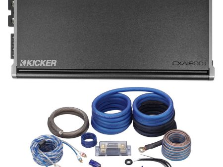 KICKER 46CXA18001T CXA1800.1 1800 Watt RMS Mono Car Audio Amplifier+Amp Kit Sale