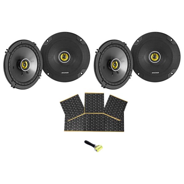 (4) KICKER 46CSC654 CSC65 6.5  600w 4-Ohm Car Audio Coaxial Speakers+Rockmat Cheap