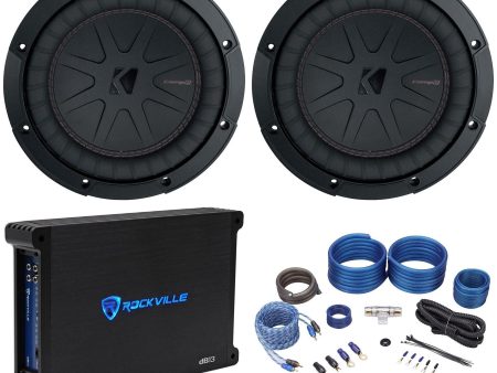 (2) Kicker 48CWR82 COMPR8 8  12000w Car Audio Subwoofers+Mono Amplifier+Amp Kit Online