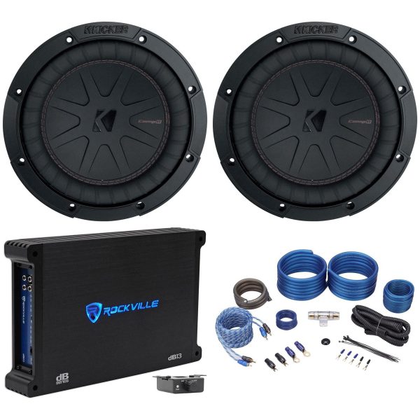 (2) Kicker 48CWR82 COMPR8 8  12000w Car Audio Subwoofers+Mono Amplifier+Amp Kit Online