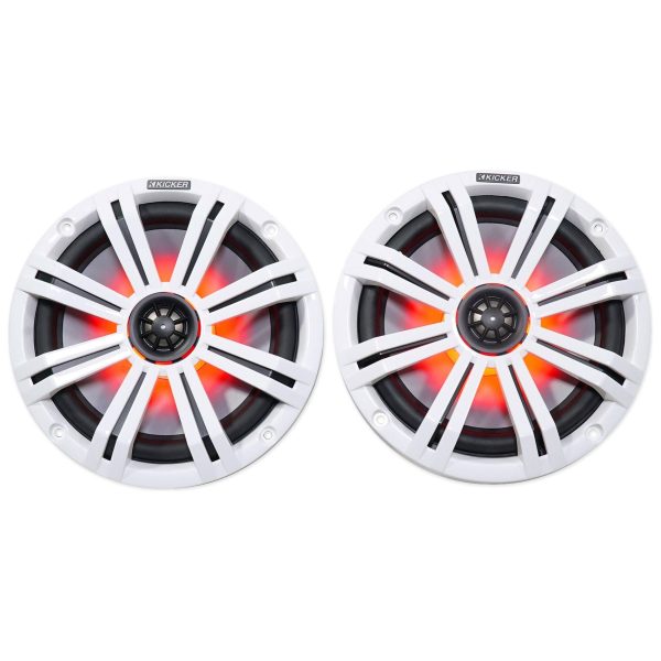 (2) Dual KICKER 45KM84L 8  1200w Marine Boat LED Wakeboard Tower Speakers KM8 Fashion