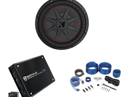 Kicker 48CWRT122 COMPRT12 2000W 12  Slim Car Subwoofer+Mono Amplifier+Amp Kit Fashion