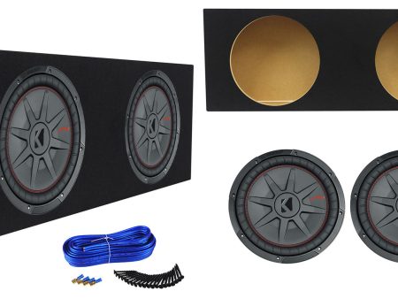 (2) Kicker 48CWRT124 COMPRT12 2000W 12  Slim Car Subwoofers+Shallow Sub Box Online Hot Sale