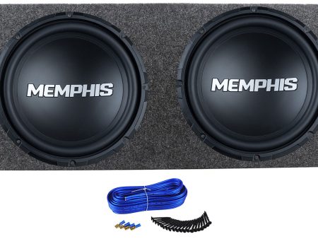 (2) Memphis Audio SRX1240V 12  300w RMS Car Subwoofers+Sealed Sub Box Enclosure Cheap