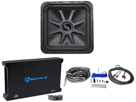 KICKER 45L7R154 15  1800 Watt L7R Car Subwoofer+Mono Amplifier+Amp Kit L7R154 Online Sale