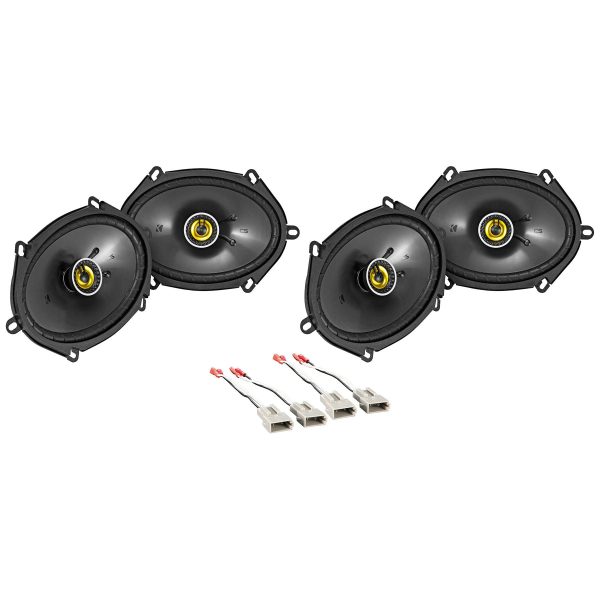 Front+Rear Kicker 6x8  Speaker Replacement Kit For 1989-1997 Ford Thunderbird Fashion